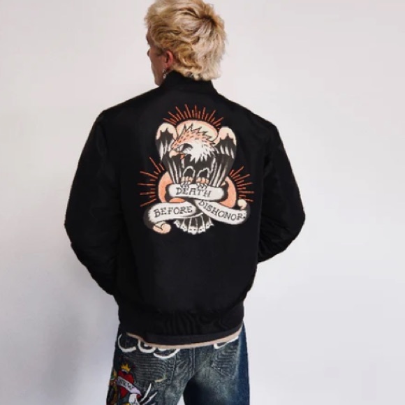 Ed Hardy Other - Y2K Ed Hardy Death Before Dishonor Bomber Jacket